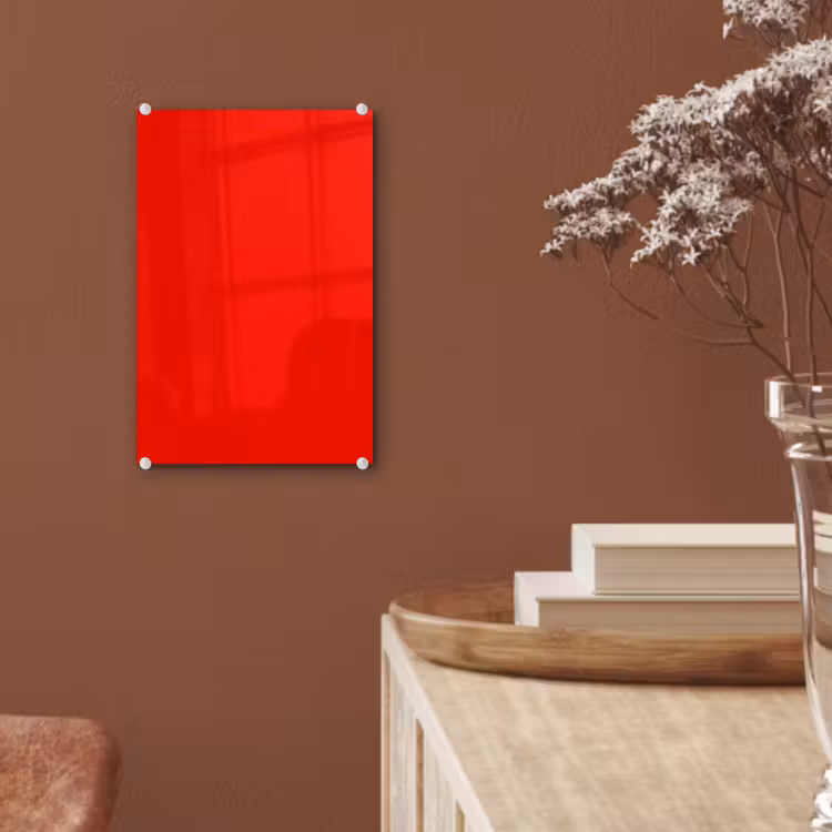 Glas schilderij - Vibrant - Vermilion - Rood — 6