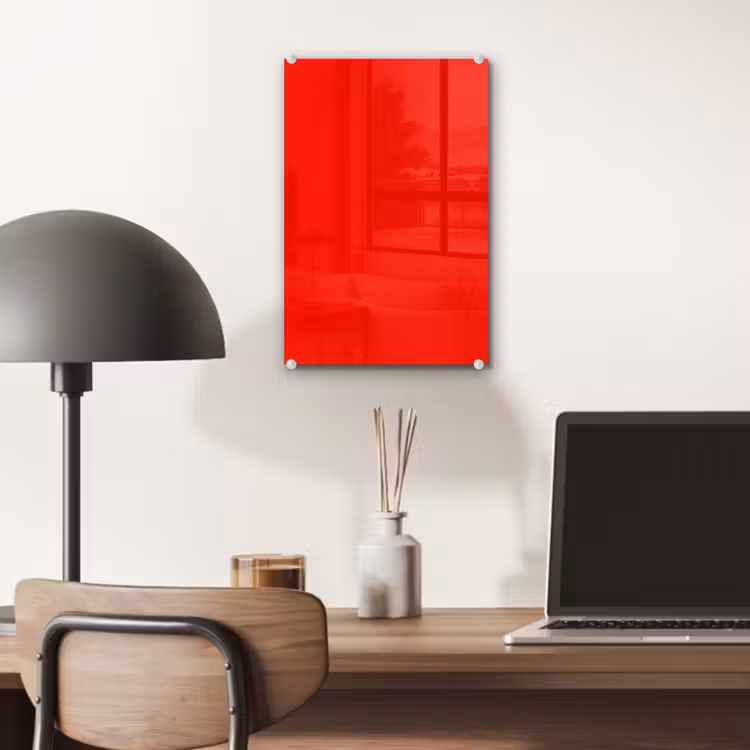 Glas schilderij - Vibrant - Vermilion - Rood — 7