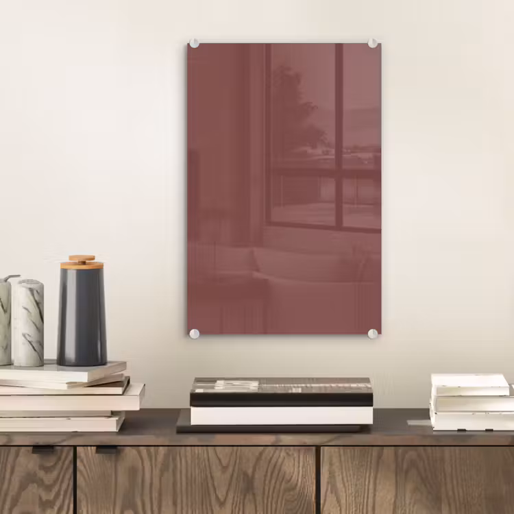 Glas schilderij - Muted - Raisin - Rood — 2
