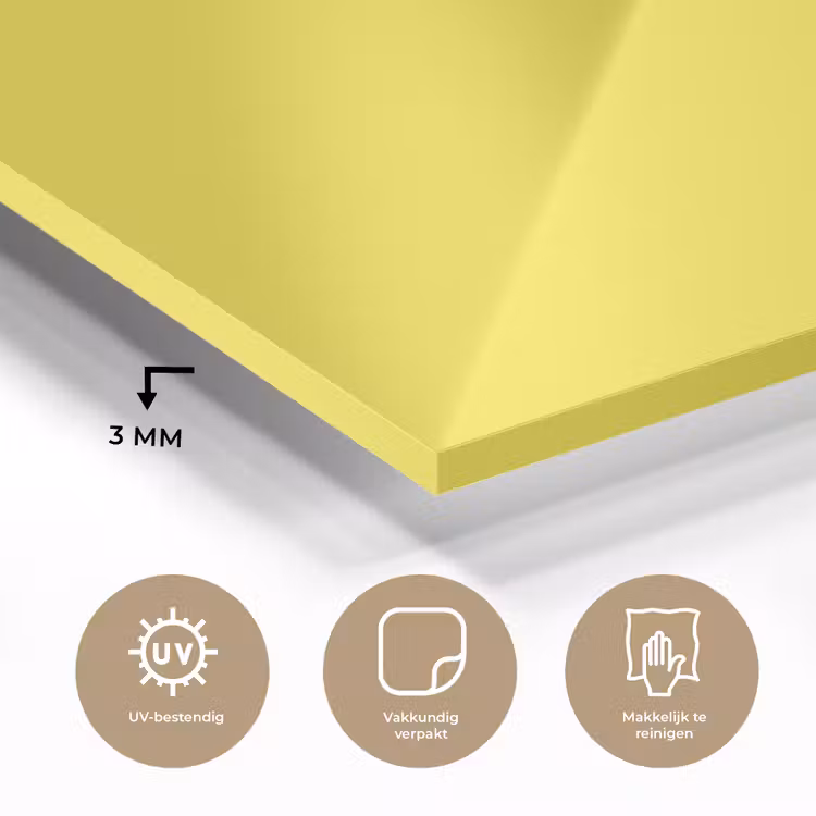 Glas schilderij - Soft - Custard - Geel — 3