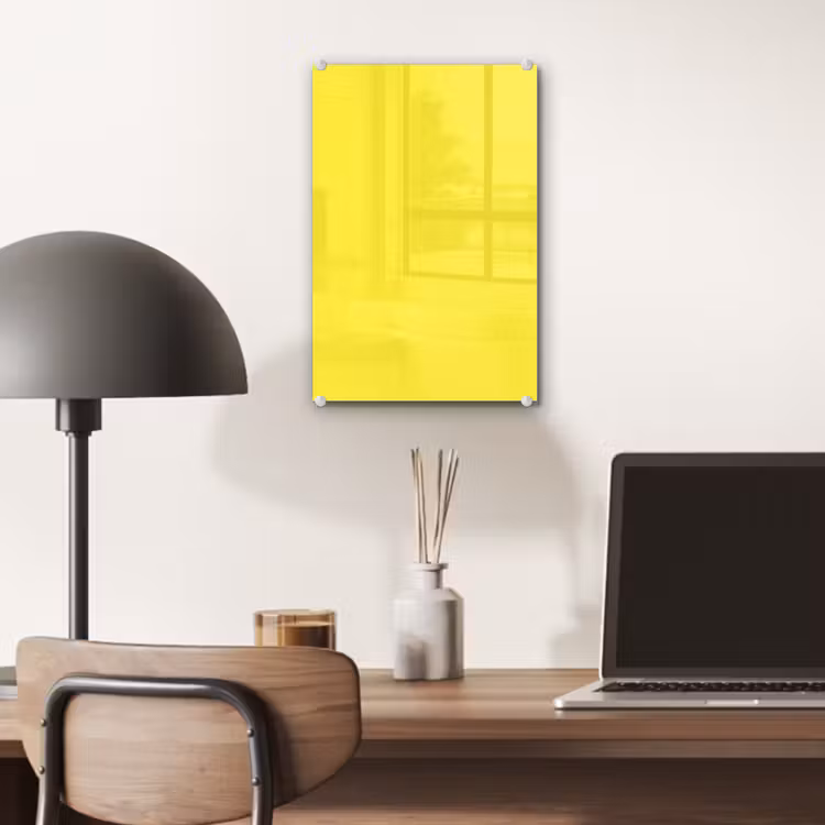 Glas schilderij - Soft - Custard - Geel — 7