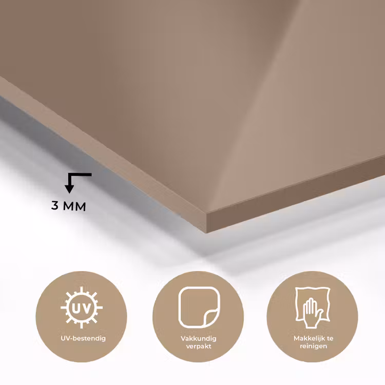 Glas schilderij - Soft - Walnut - Bruin — 3