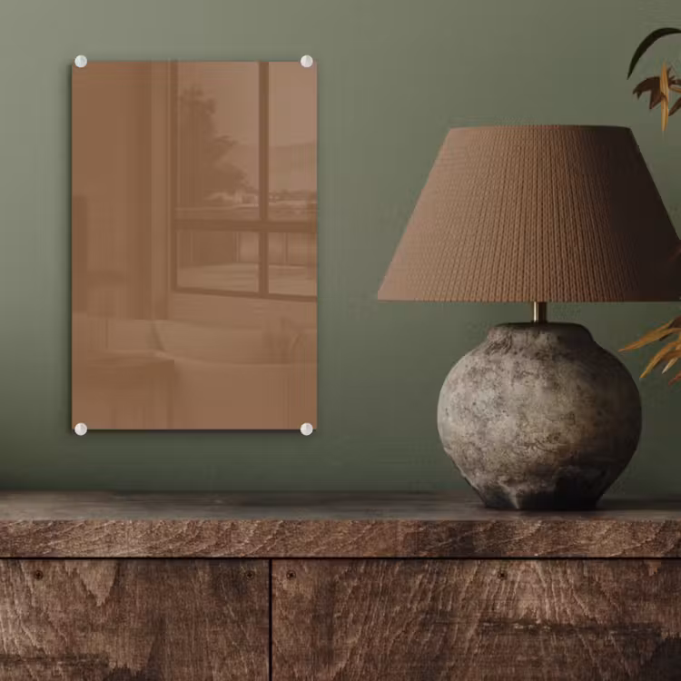 Glas schilderij - Soft - Walnut - Bruin — 4