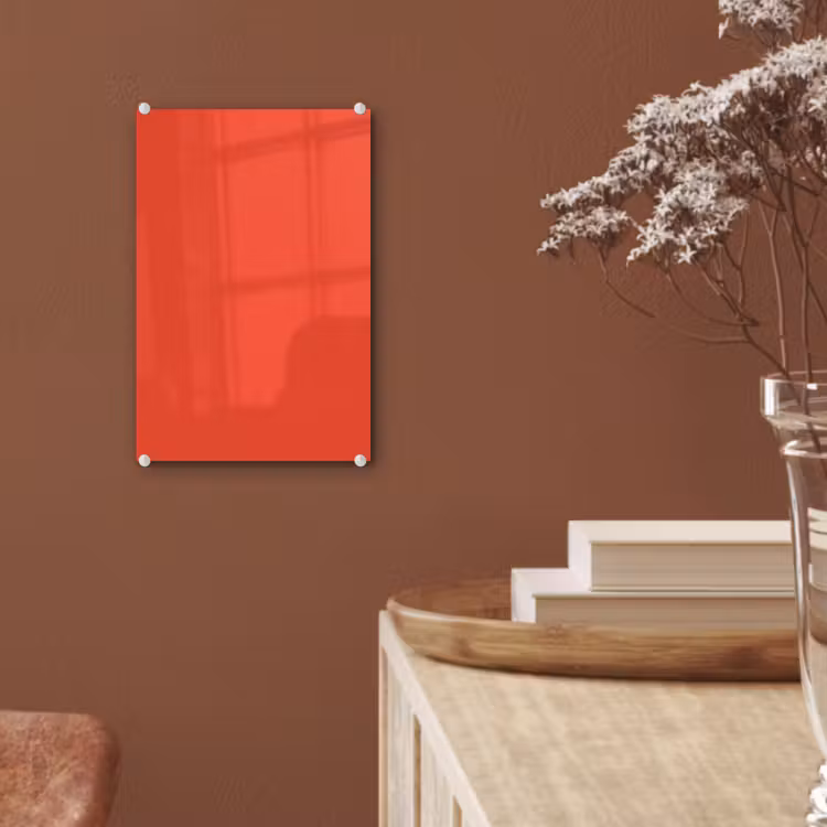 Glas schilderij - Burnt - Coral - Oranje — 6