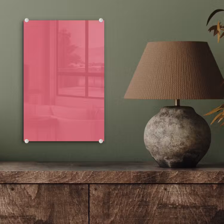 Glas schilderij - Crimson - Rose - Roze — 4