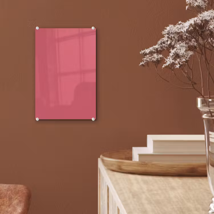 Glas schilderij - Crimson - Rose - Roze — 6