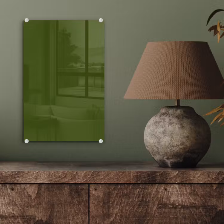 Glas schilderij - Olive - Drab - Groen — 4