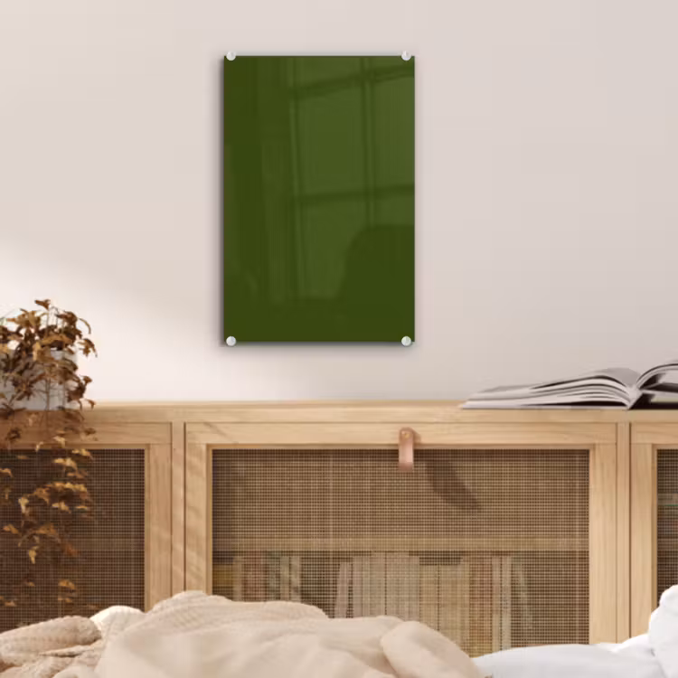 Glas schilderij - Olive - Drab - Groen — 5