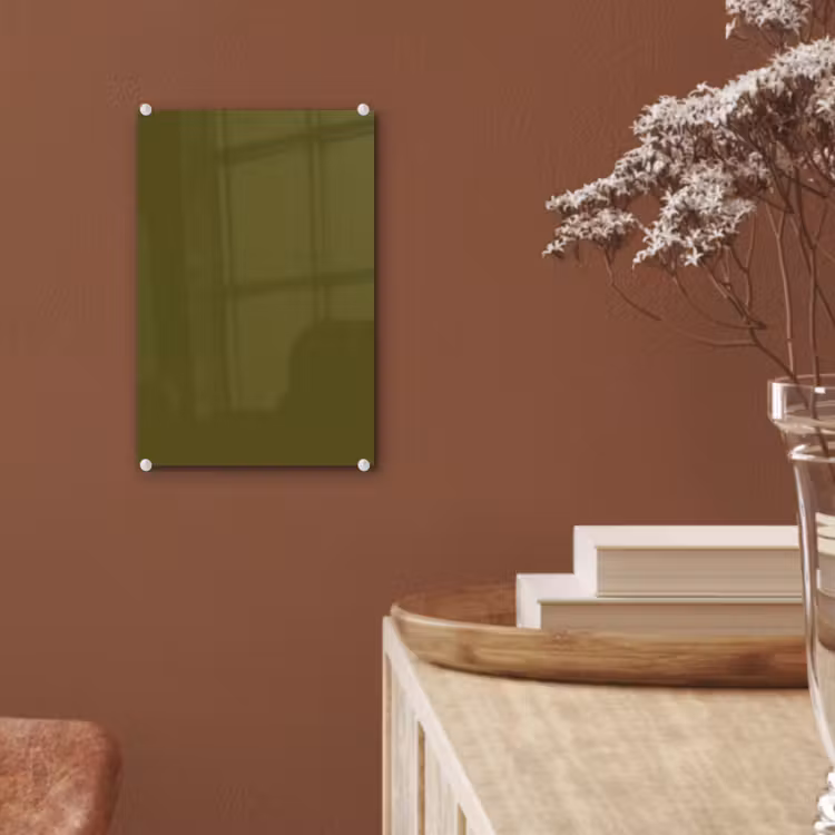 Glas schilderij - Dark - Olive - Groen — 6