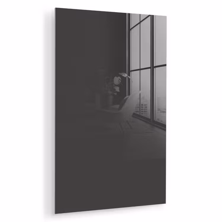 Glas schilderij - Charcoal - Grijs- Grey — 1