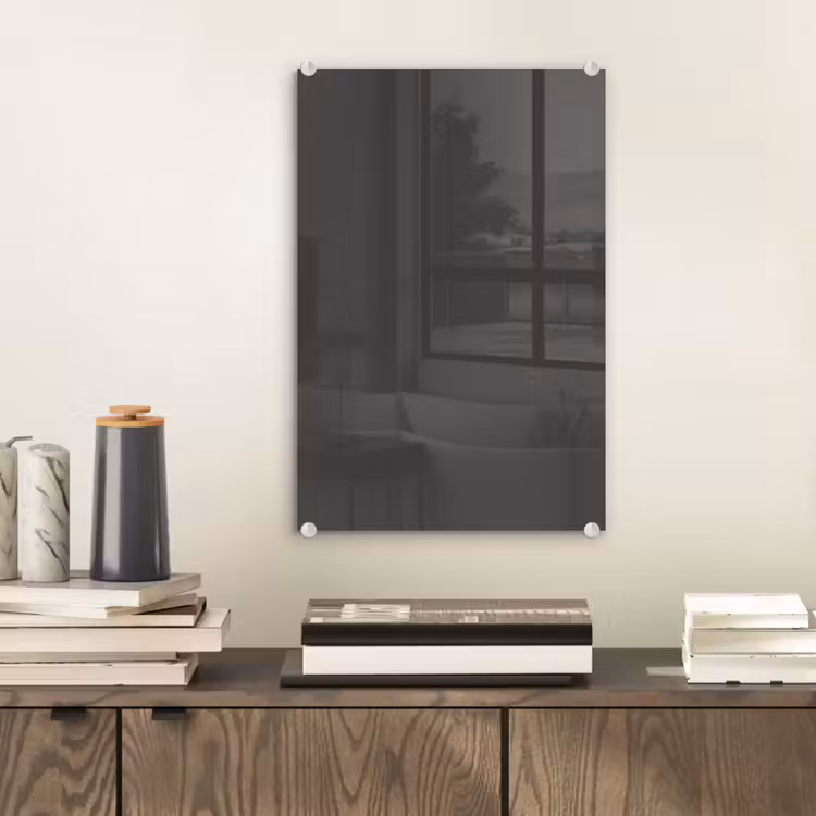 Glas schilderij - Charcoal - Grijs- Grey — 2
