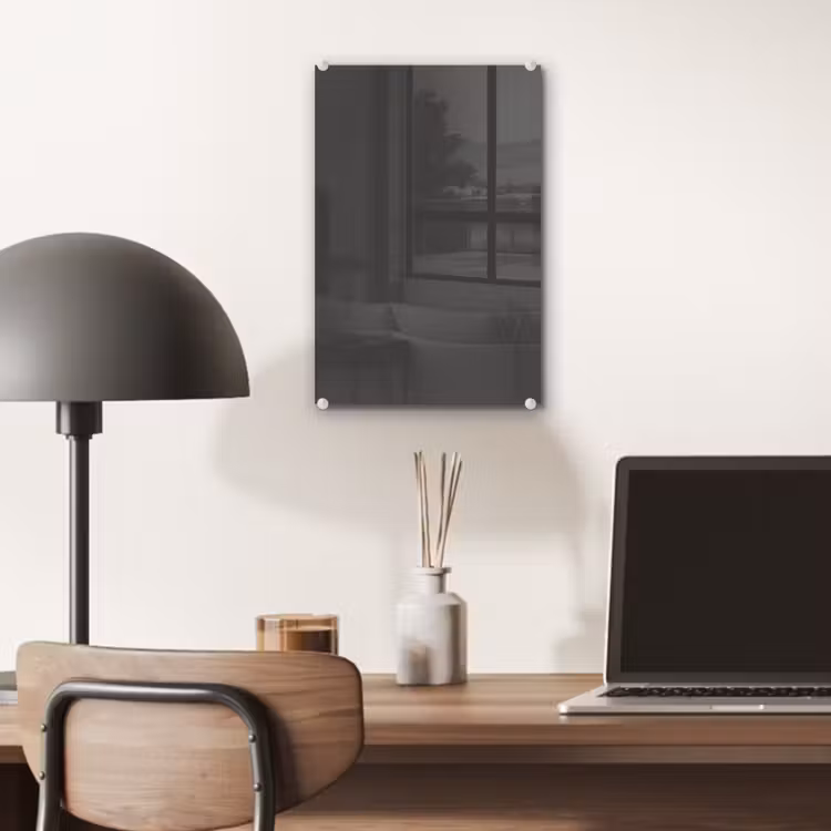 Glas schilderij - Charcoal - Grijs- Grey — 7
