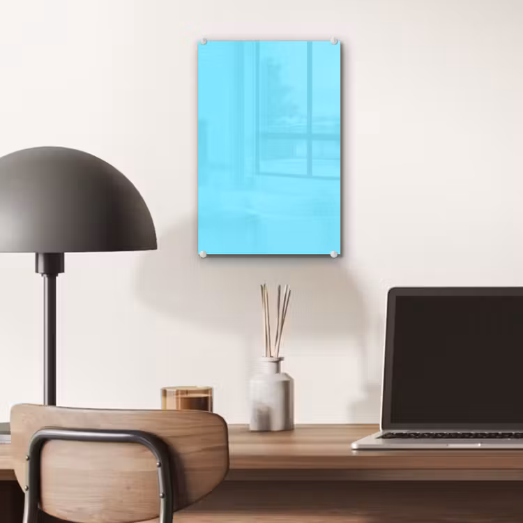 Glas schilderij - Electric - Cyan - Blauw — 7