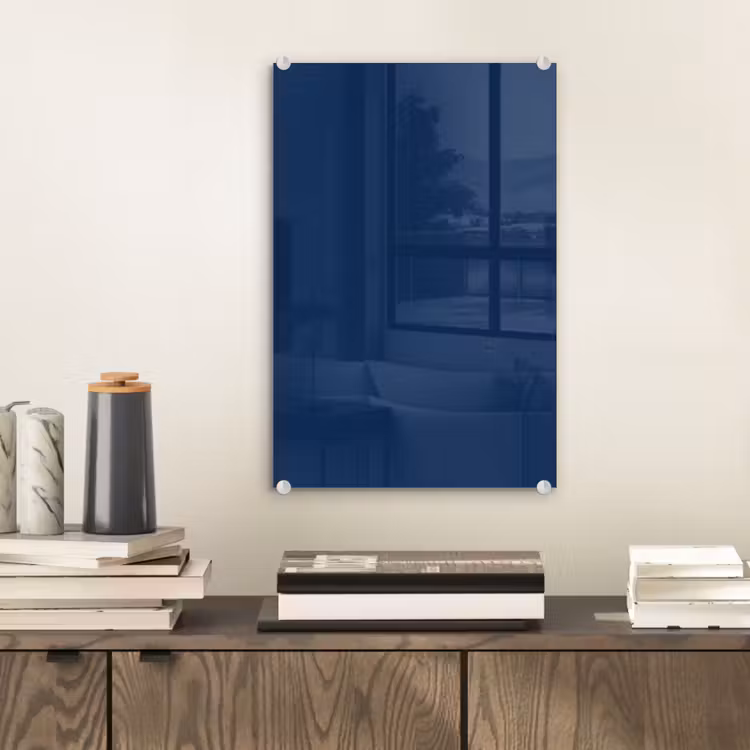 Glas schilderij - Midnight - Navy - Blauw — 2
