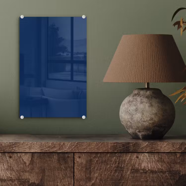 Glas schilderij - Midnight - Navy - Blauw — 4