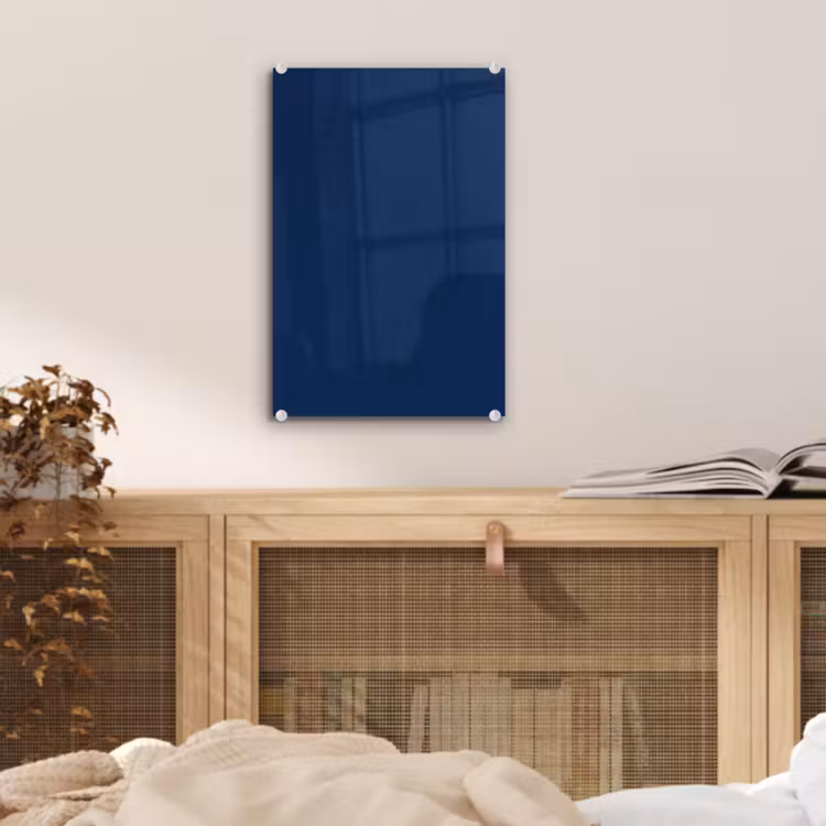 Glas schilderij - Midnight - Navy - Blauw — 5
