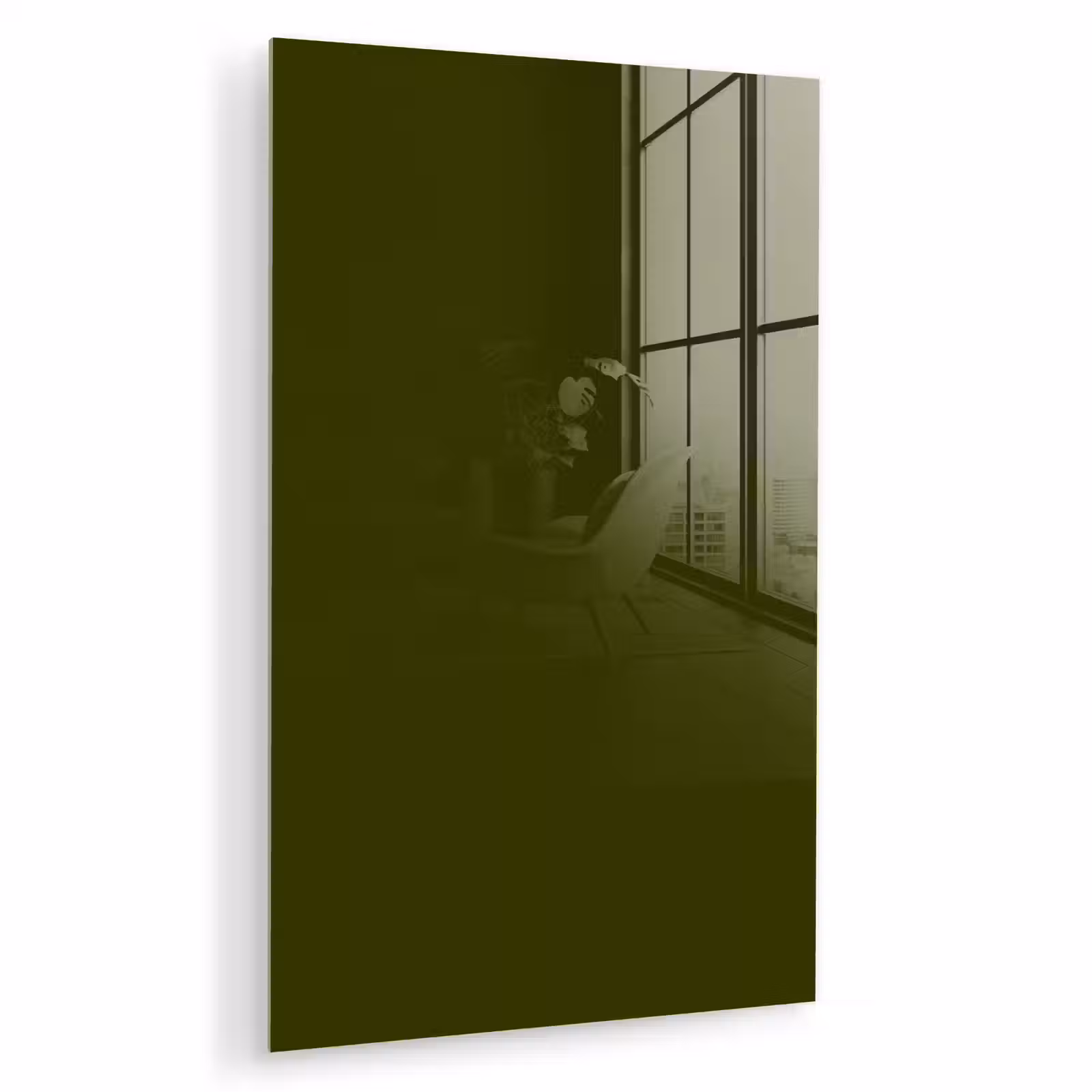 Glas schilderij - Dark - Olive - Groen — 1