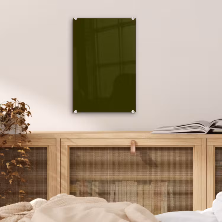 Glas schilderij - Dark - Olive - Groen — 5