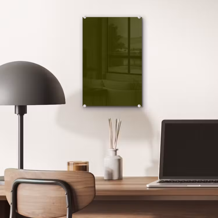 Glas schilderij - Dark - Olive - Groen — 7