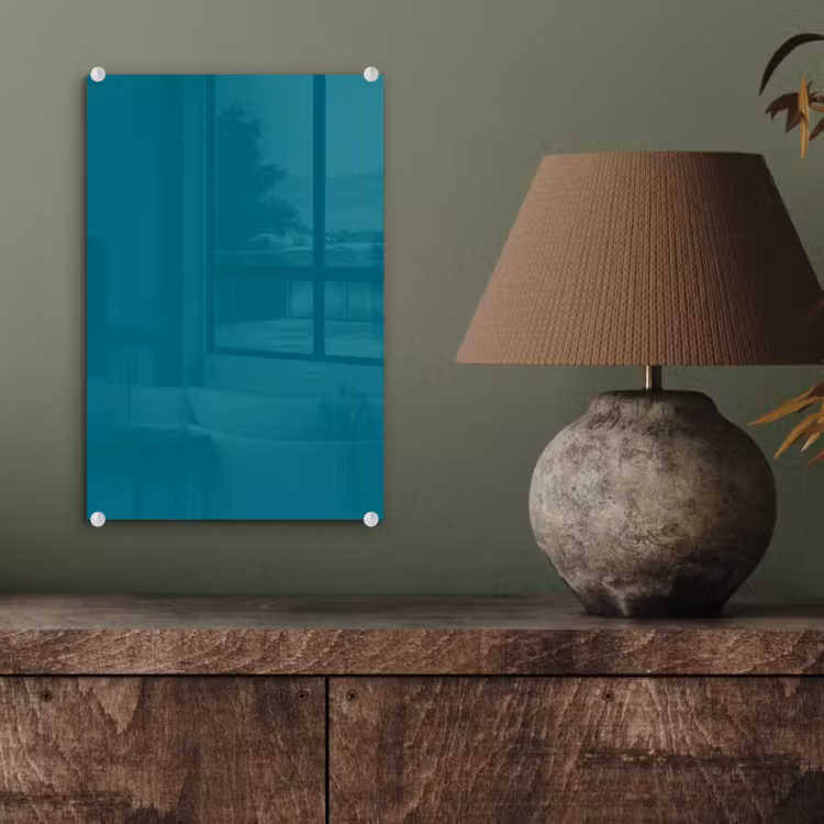 Glas schilderij - Tropical - Peacock - Blauw — 4