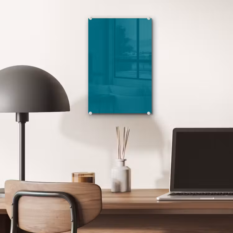 Glas schilderij - Tropical - Peacock - Blauw — 7