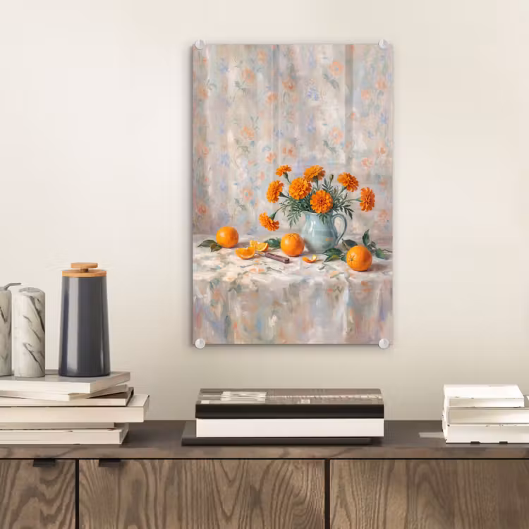 Glas schilderij - Eten - Oranje - Kunst — 2