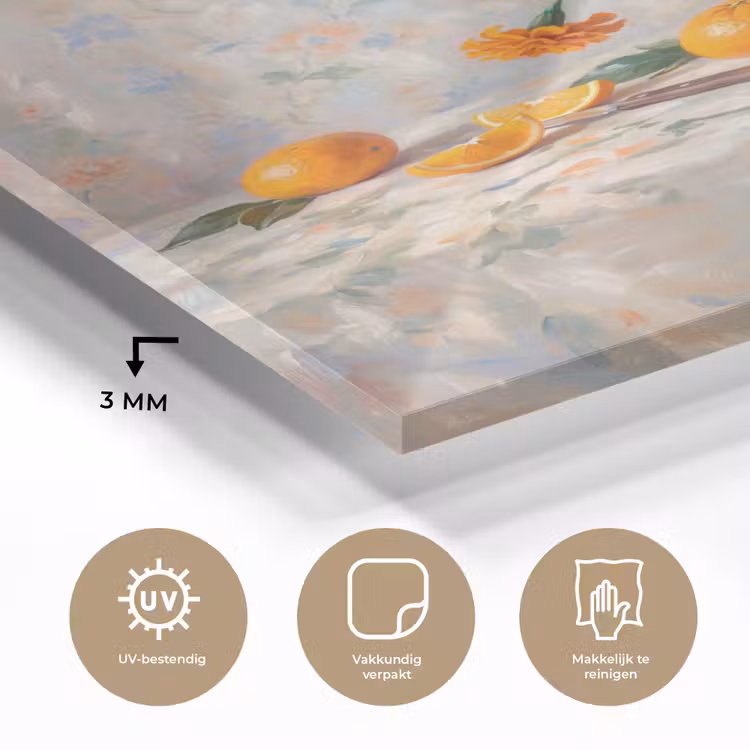 Glas schilderij - Eten - Oranje - Kunst — 3