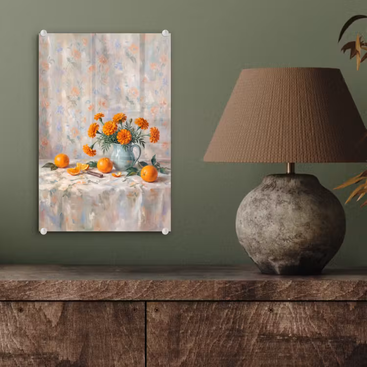 Glas schilderij - Eten - Oranje - Kunst — 4