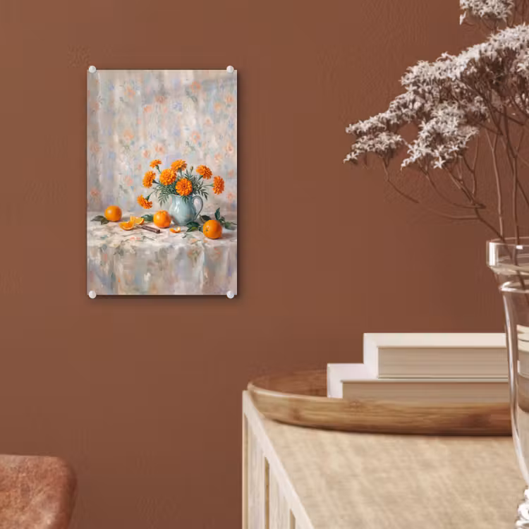Glas schilderij - Eten - Oranje - Kunst — 6