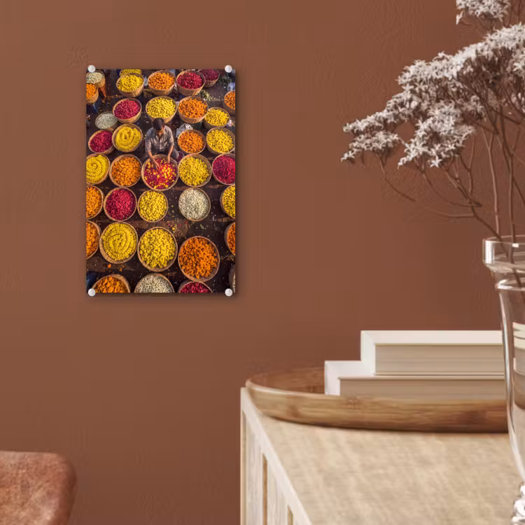 Glas schilderij - Bloemen - Markt - Kleurrijk — 6