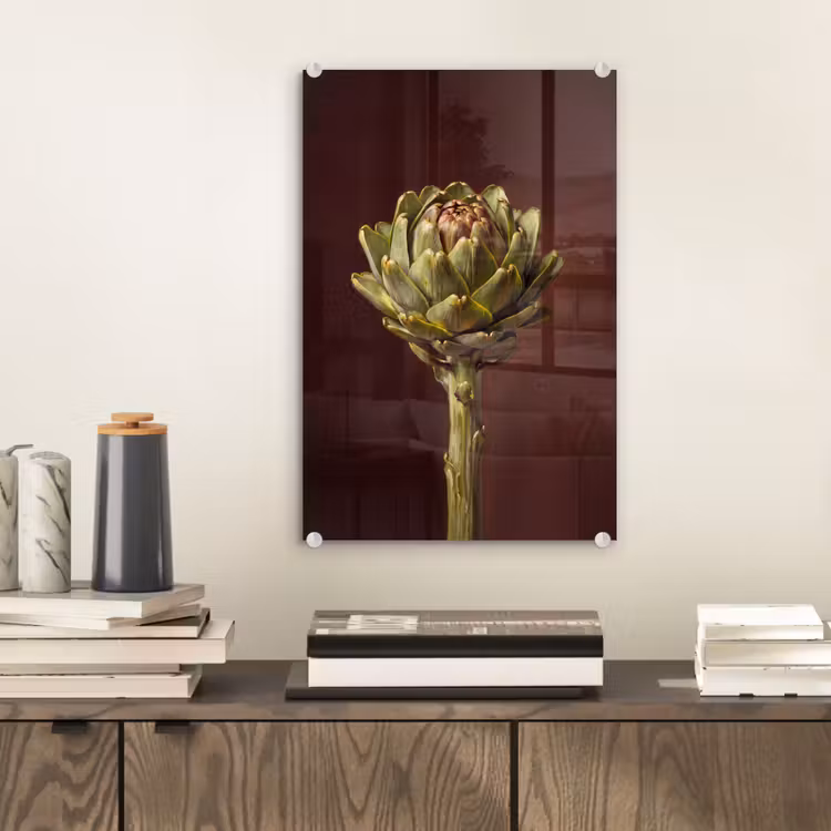 Glas schilderij - Groente - Artisjok - Groen — 2