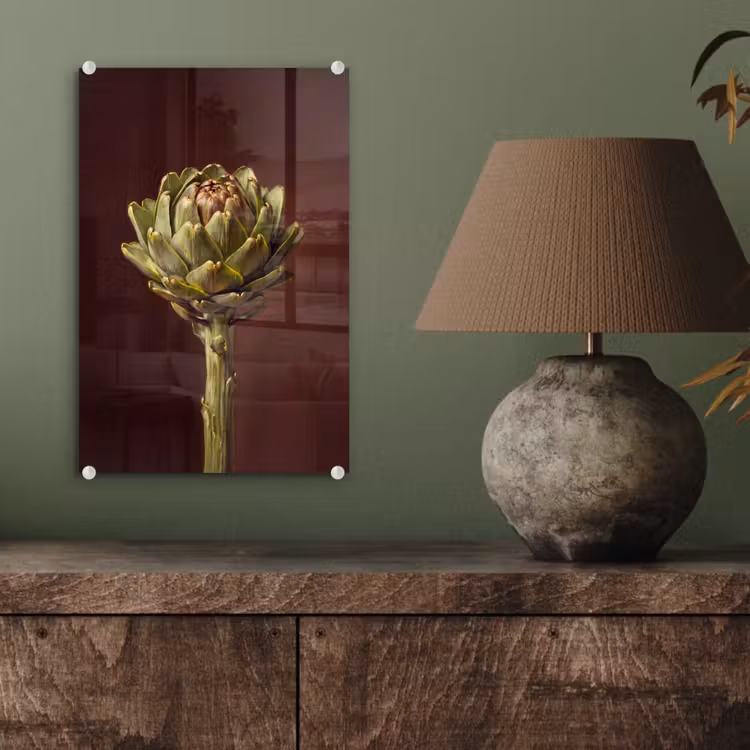 Glas schilderij - Groente - Artisjok - Groen — 4