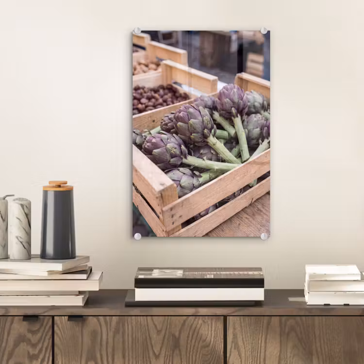 Glas schilderij - Groenten - Markt - Vers — 2