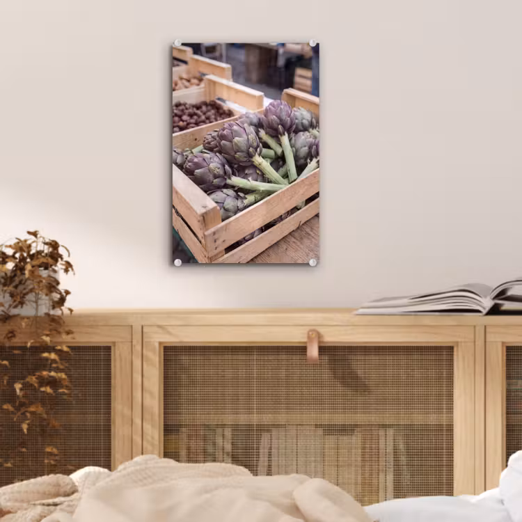 Glas schilderij - Groenten - Markt - Vers — 5