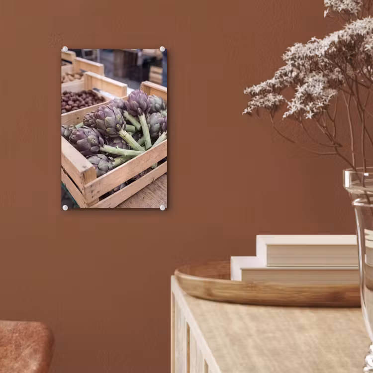 Glas schilderij - Groenten - Markt - Vers — 6