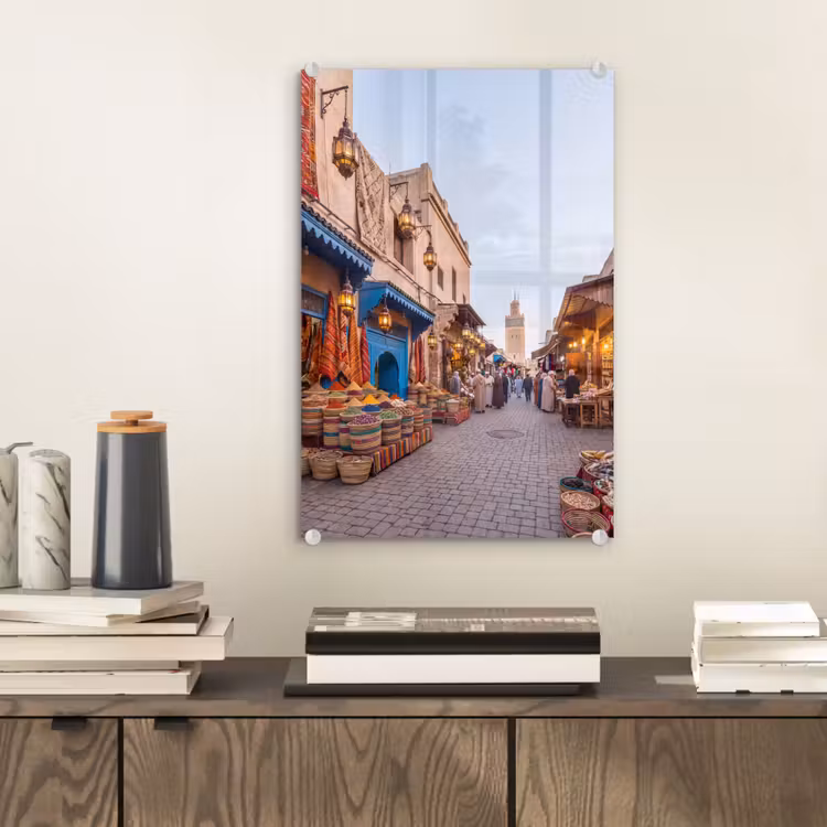Glas schilderij - Markt - Oosters - Kleurrijk — 2