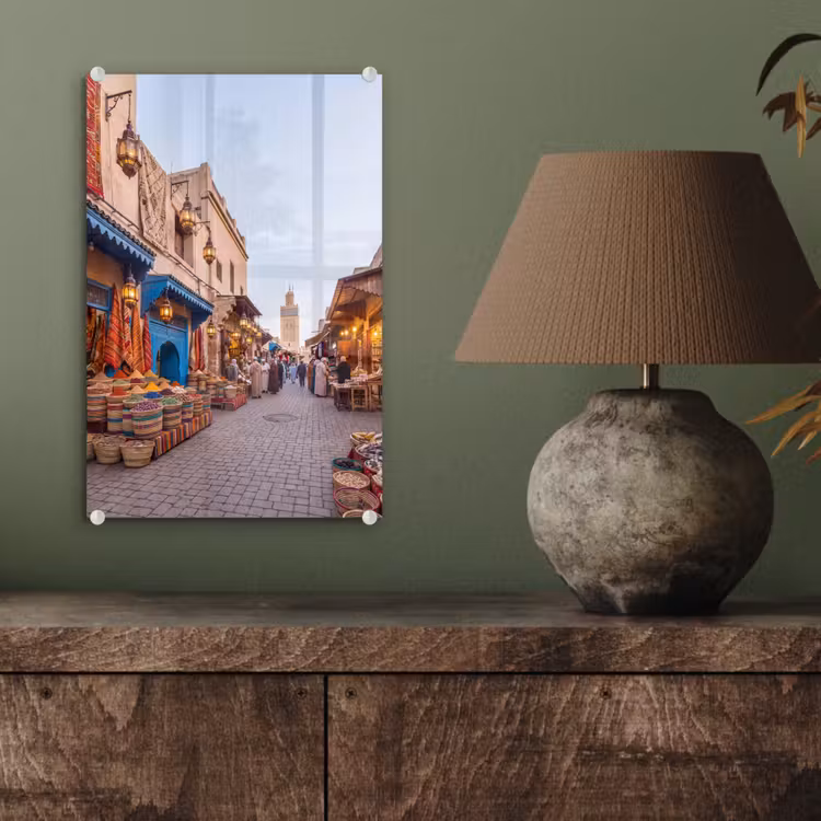 Glas schilderij - Markt - Oosters - Kleurrijk — 4
