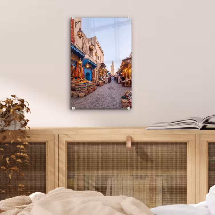 Glas schilderij - Markt - Oosters - Kleurrijk — 5
