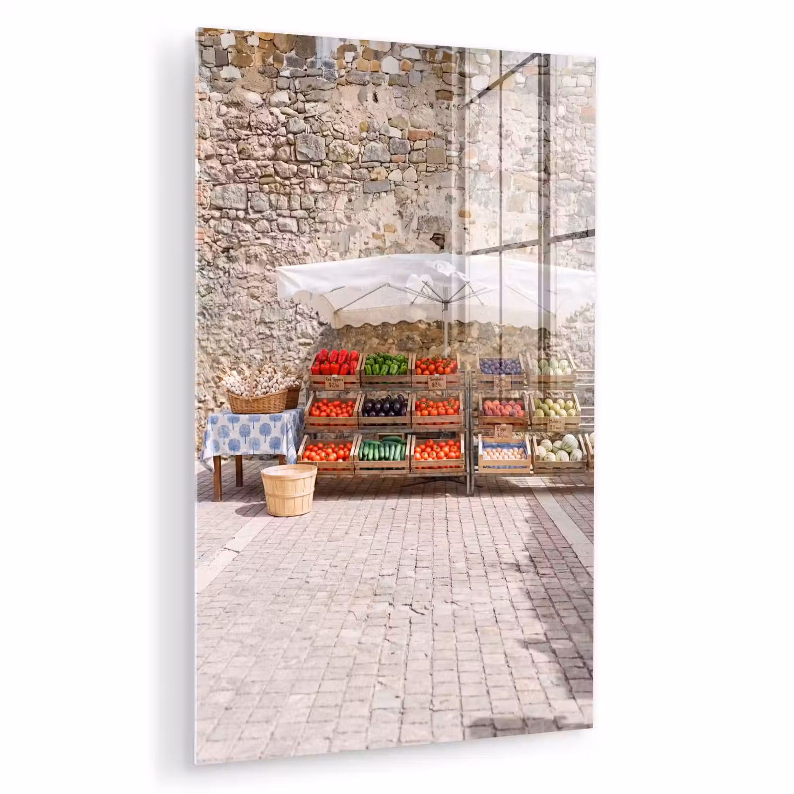 Glas schilderij - Eten - Markt - Vers — 1
