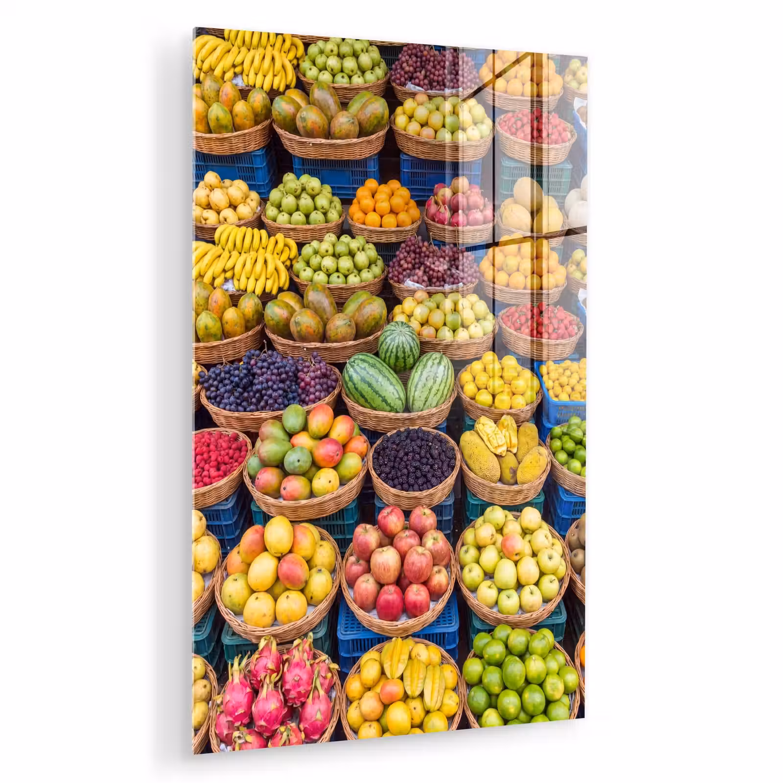 Glas schilderij - Fruit - Markt - Kleurrijk — 1