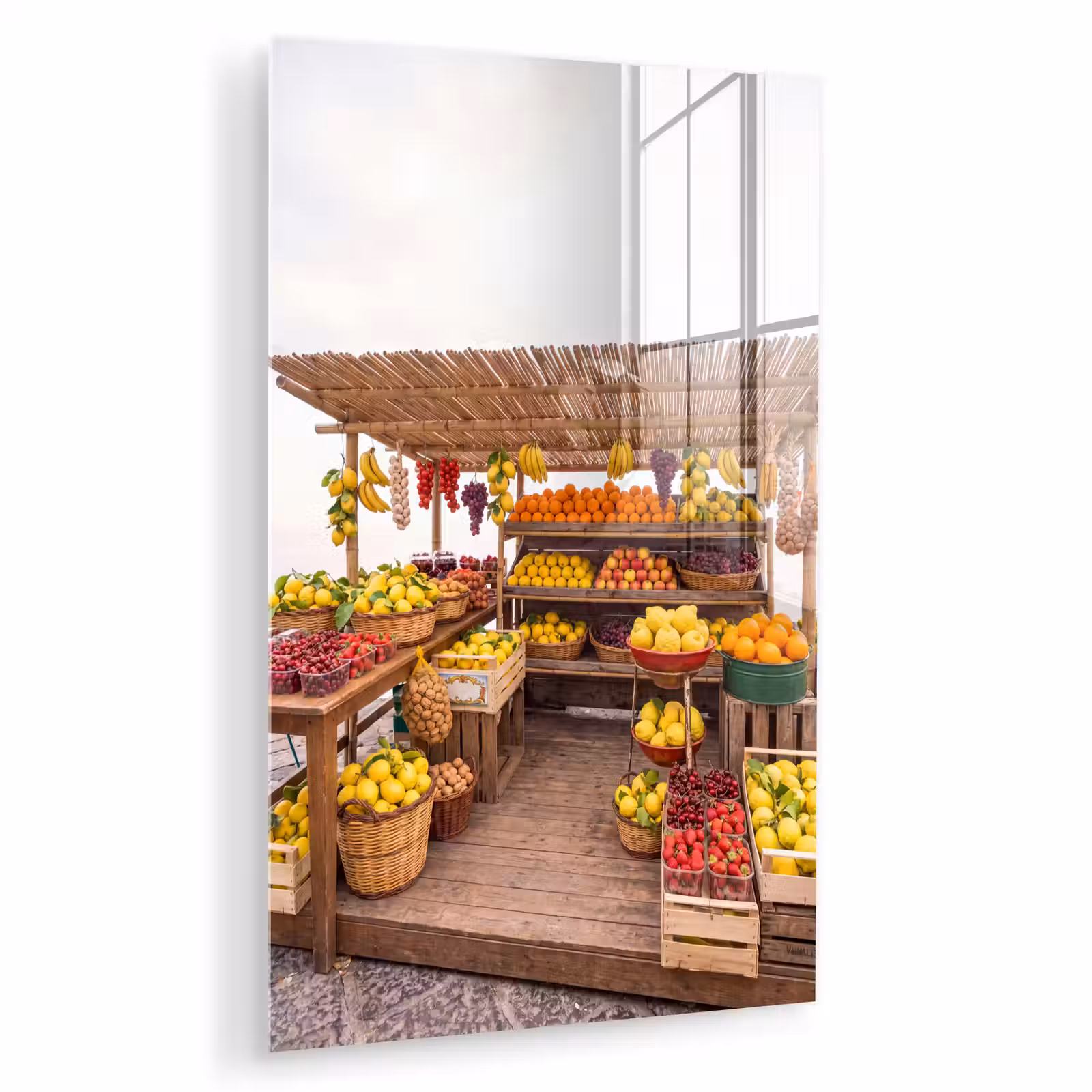 Glas schilderij - Marktkraam - Fruit - Vers — 1