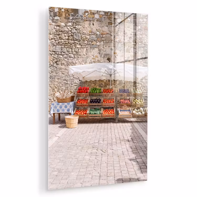 Glas schilderij - Eten - Markt - Vers — 1