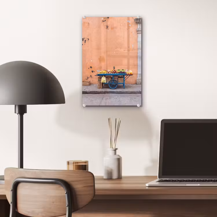 Glas schilderij - Fruit - Kar - Straat — 7