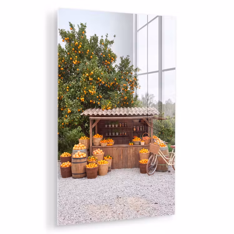 Glas schilderij - Fruit - Markt - Landelijk — 1