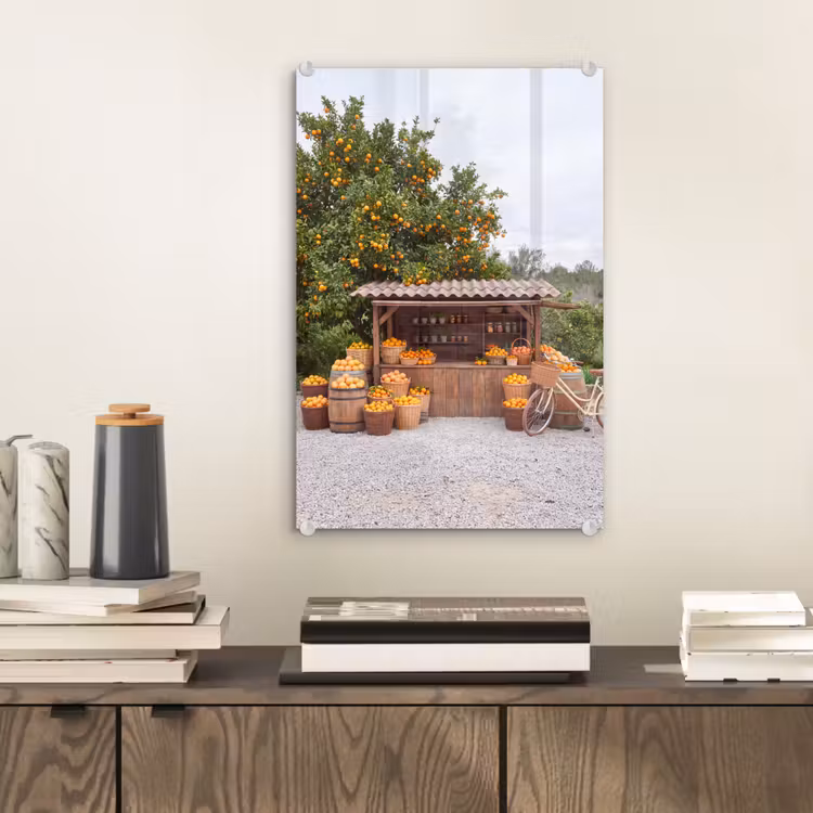 Glas schilderij - Fruit - Markt - Landelijk — 2