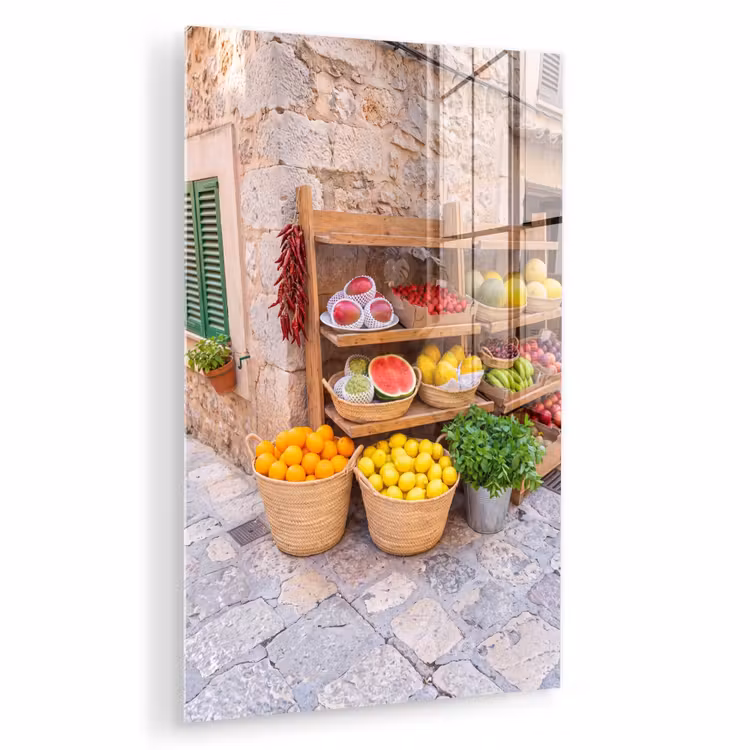 Glas schilderij - Fruit - Markt - Vers — 1