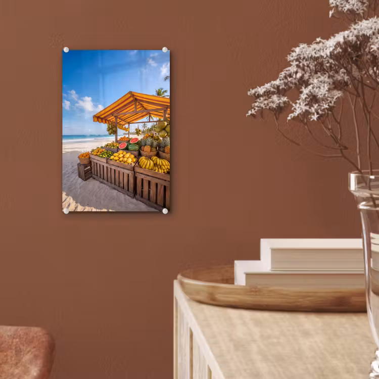 Glas schilderij - Fruit - Strand - Tropisch — 6