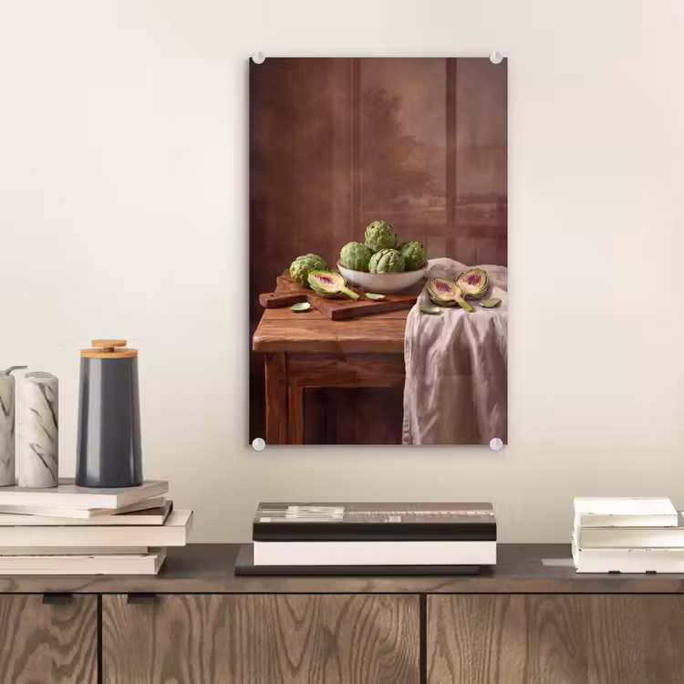 Glas schilderij - Groenten - Artisjok - Keuken — 2