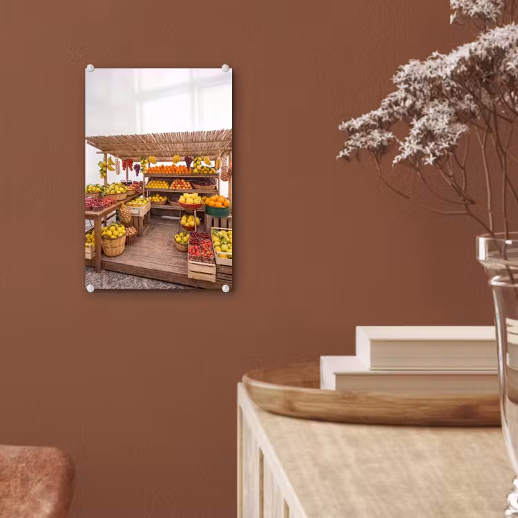 Glas schilderij - Marktkraam - Fruit - Vers — 6