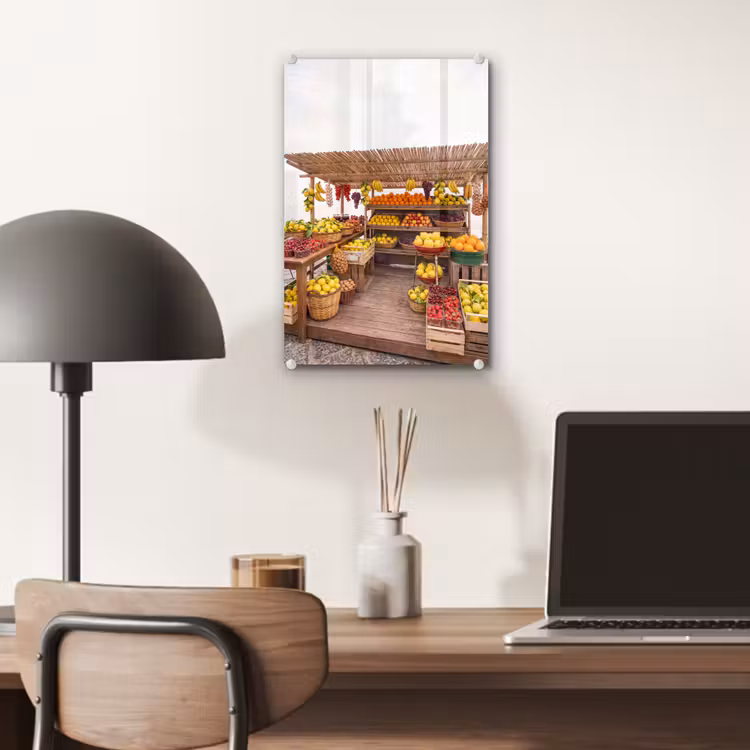 Glas schilderij - Marktkraam - Fruit - Vers — 7